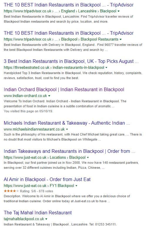 Indian Restaurant Blackpool