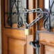 Wooden doors padlocked shut